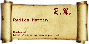 Radics Martin névjegykártya