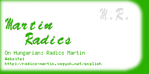 martin radics business card